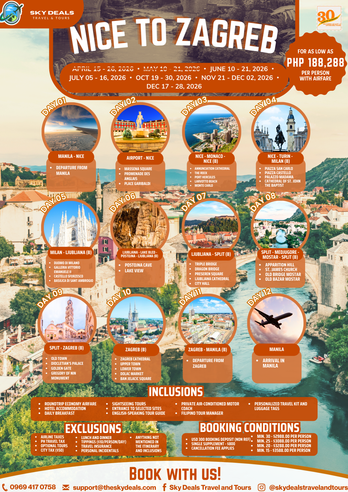 12 Days 11 Nights Nice to Zagreb | JUNE to DECEMBER 2026