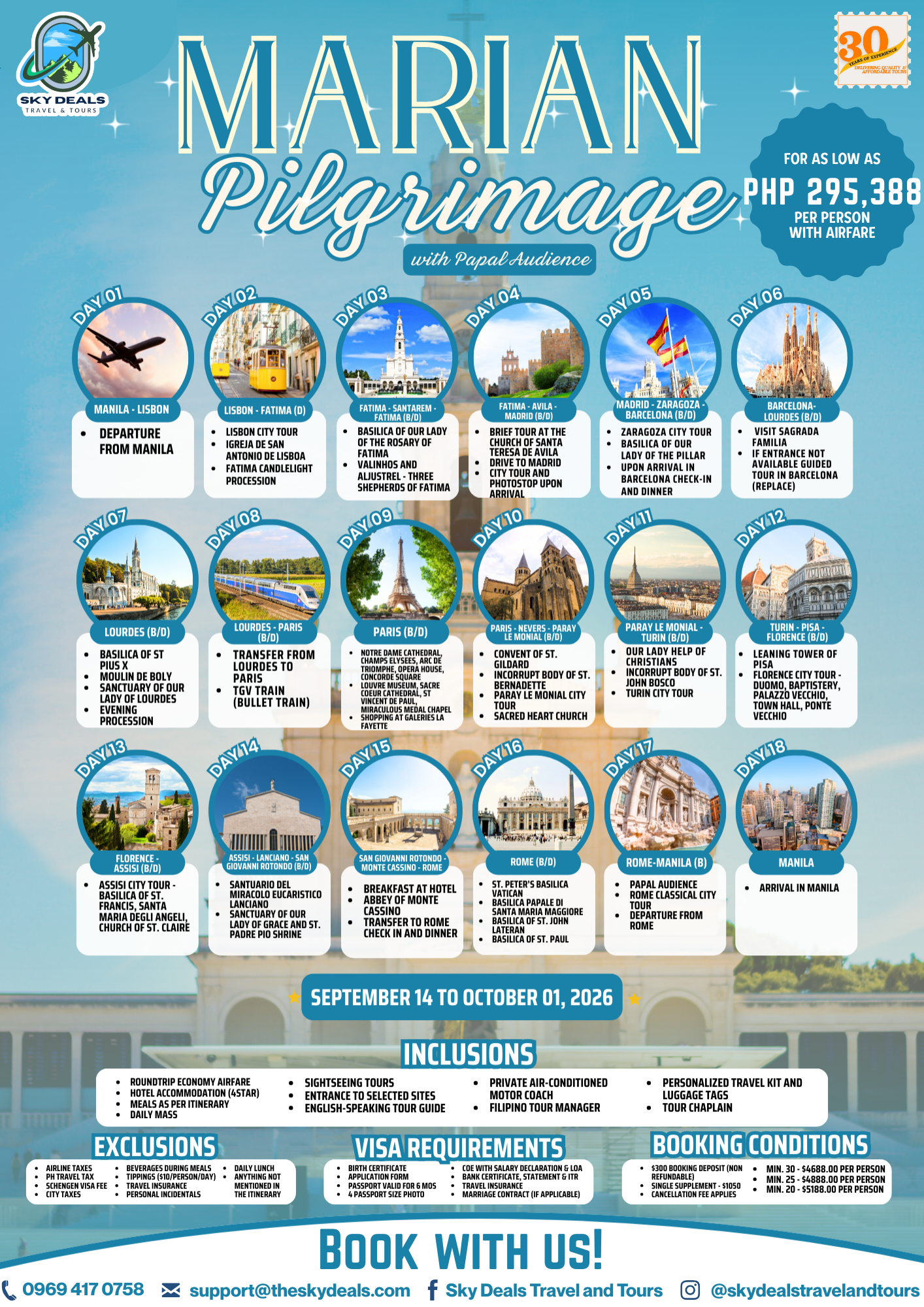 18 Days 17 Nights Marian Pilgrimage Tour | SEPTEMBER 2026