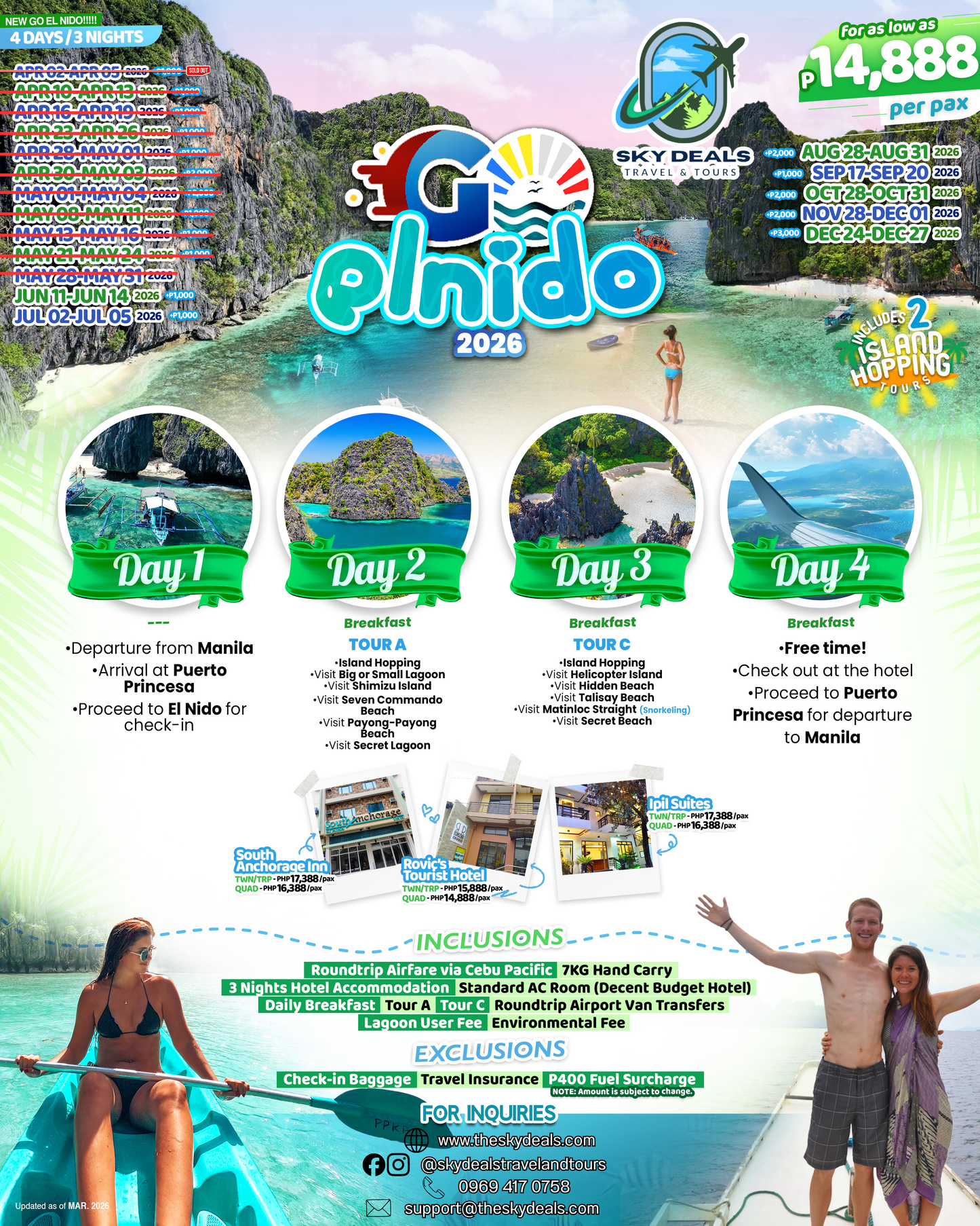 4 DAYS 3 NIGHTS EL NIDO, PALAWAN PACKAGE! | JUNE TO DECEMBER 2026