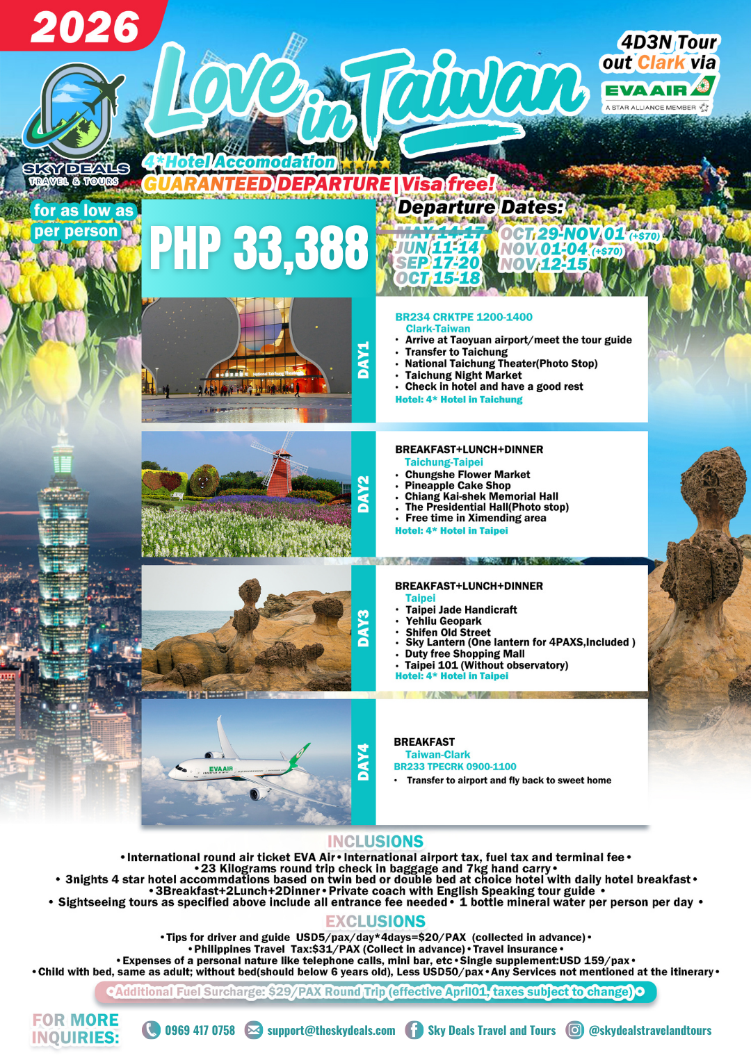 4 Days 3 Nights Love in Taiwan | Taipei, Taichung & Scenic Taiwan Escape | Out in Clark | JUNE to NOVEMBER 2026