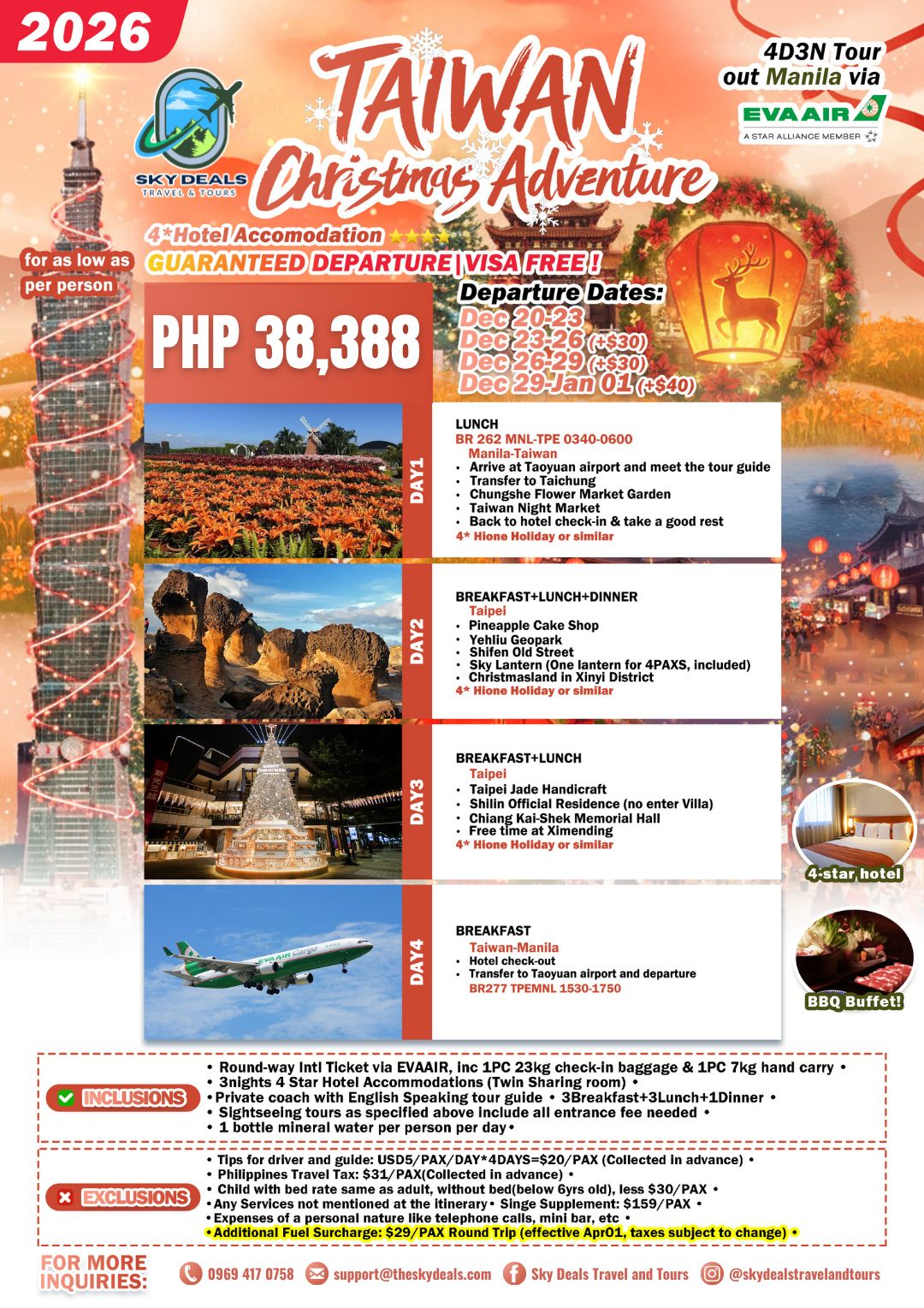 4 Days 3 Nights Taiwan Christmas Adventure | DECEMBER 2026