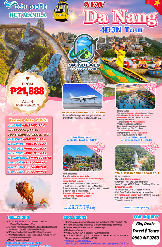 4 Days 3 Nights Da Nang Tour Jul-Dec 2025