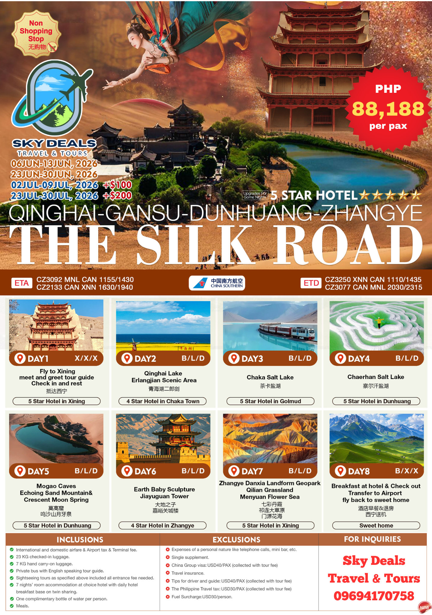 8 Days 7 Nights The Silk Road | Qinghai • Gansu • Dunhuang • Zhangye Adventure | JUNE to JULY 2026