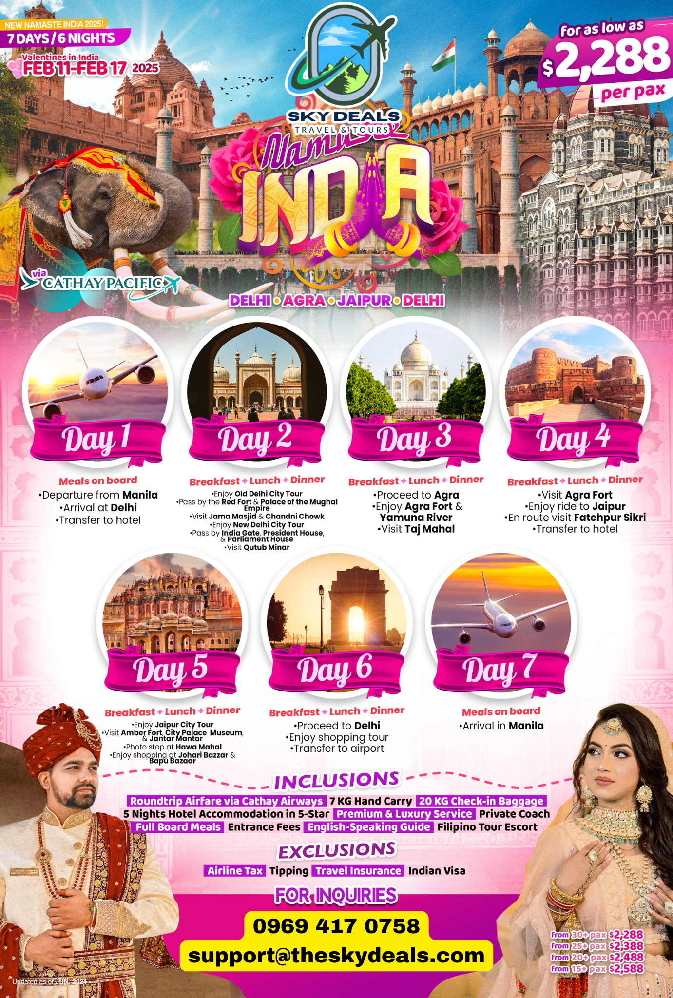 BEST OF INDIA - DELHI, AGRA, JAIPUR, 7 DAYS AND 6 NIGHTS FEB 2025