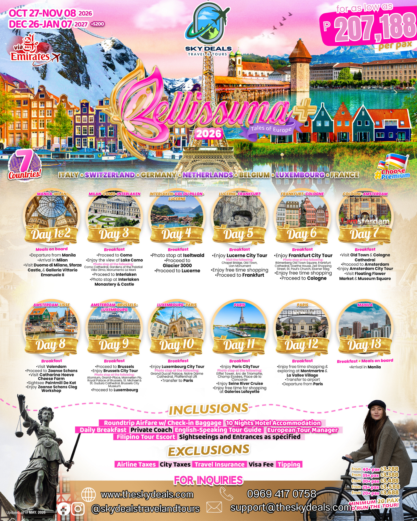 13 Days 12 Nights Tales of Europe | Bellissima Tour | OCTOBER to DECEMBER 2026