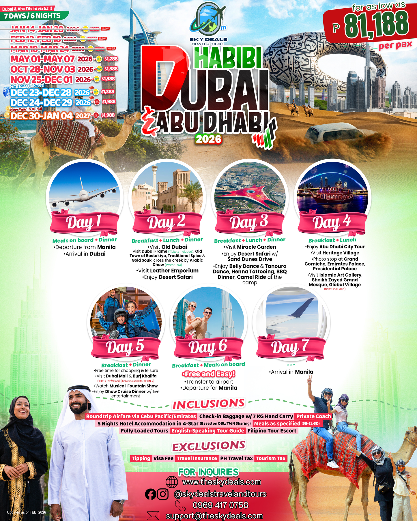 7 Days 6 Nights Dubai + Abu Dhabi Tour | OCTOBER to NOVEMBER 2026