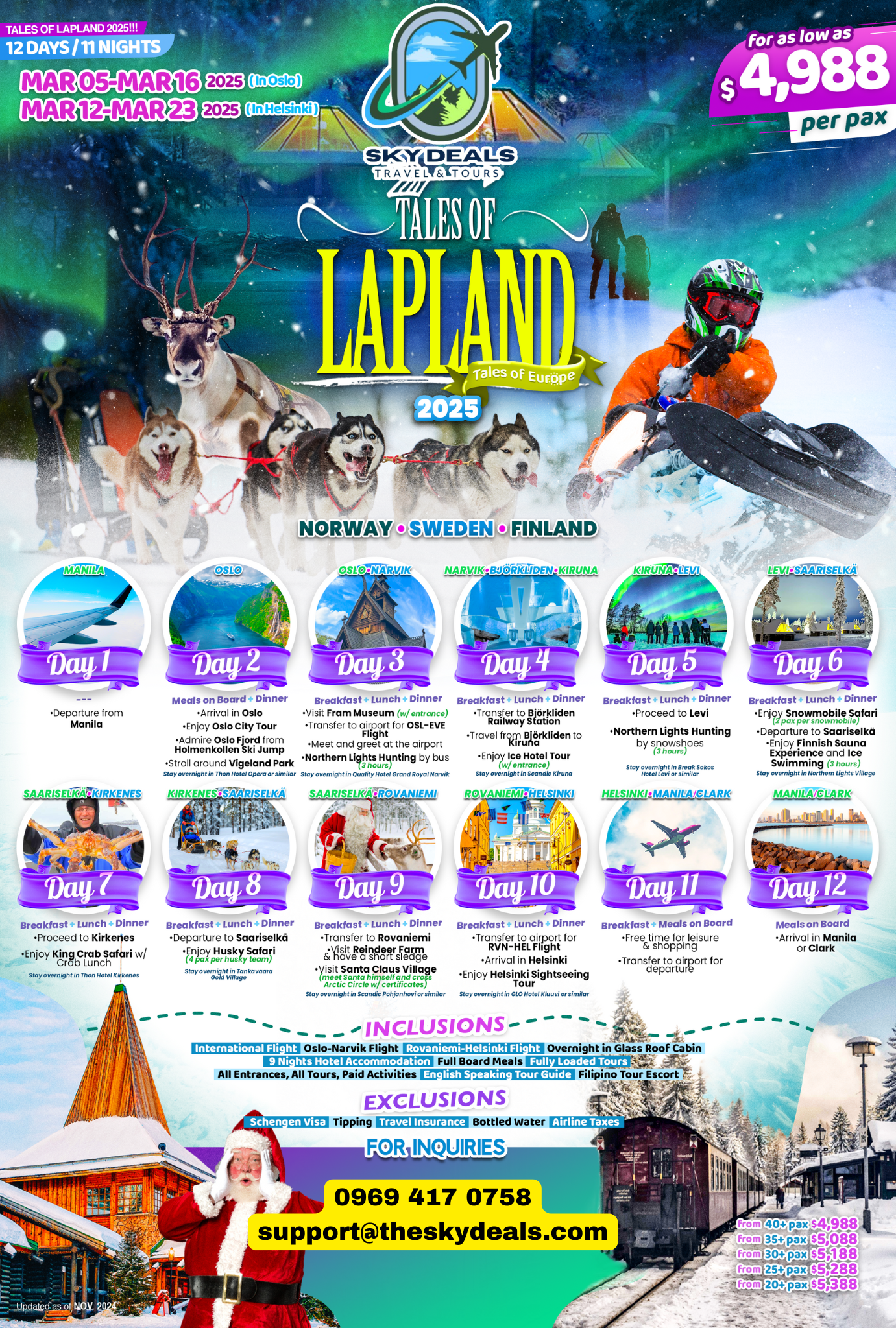 NORWAY, SWEDEN, FINLAND 12 DAYS 11 NIGHTS MAR 2025