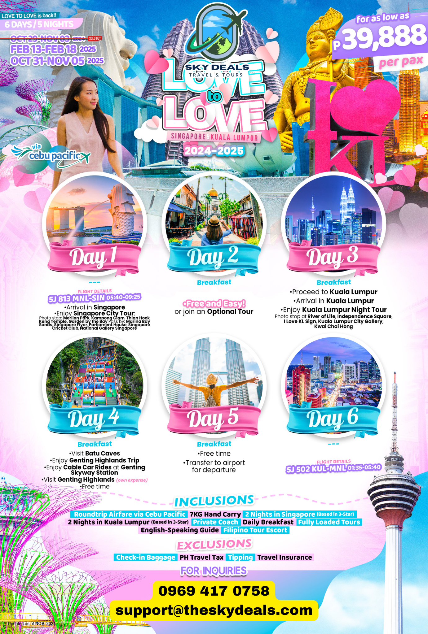 TWIN CITY - SINGAPORE & KUALA LUMPUR 6 DAYS AND 5 NIGHTS FEB TO NOV 2025
