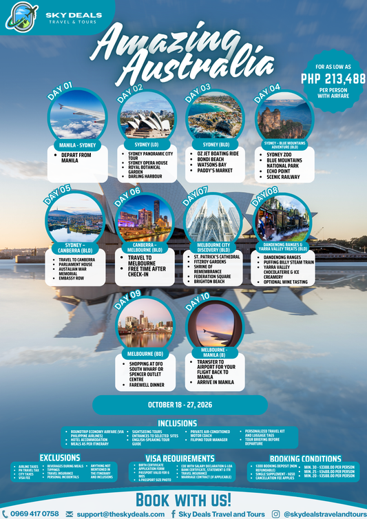 10 Days 9 Nights Amazing Australia Tour | OCTOBER 2026