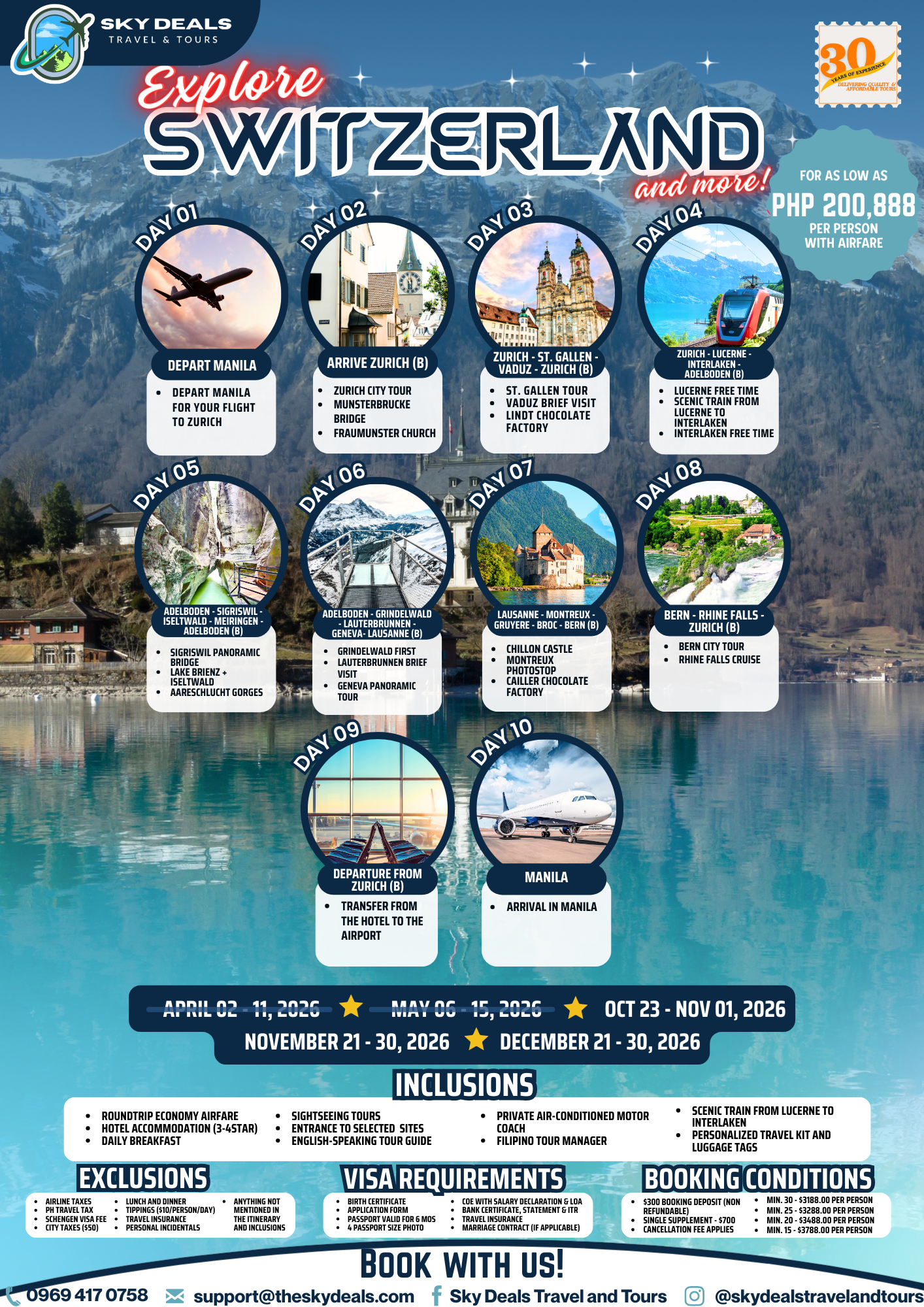 10 Days 9 Nights Explore Switzerland | OCTOBER to DECEMBER 2026
