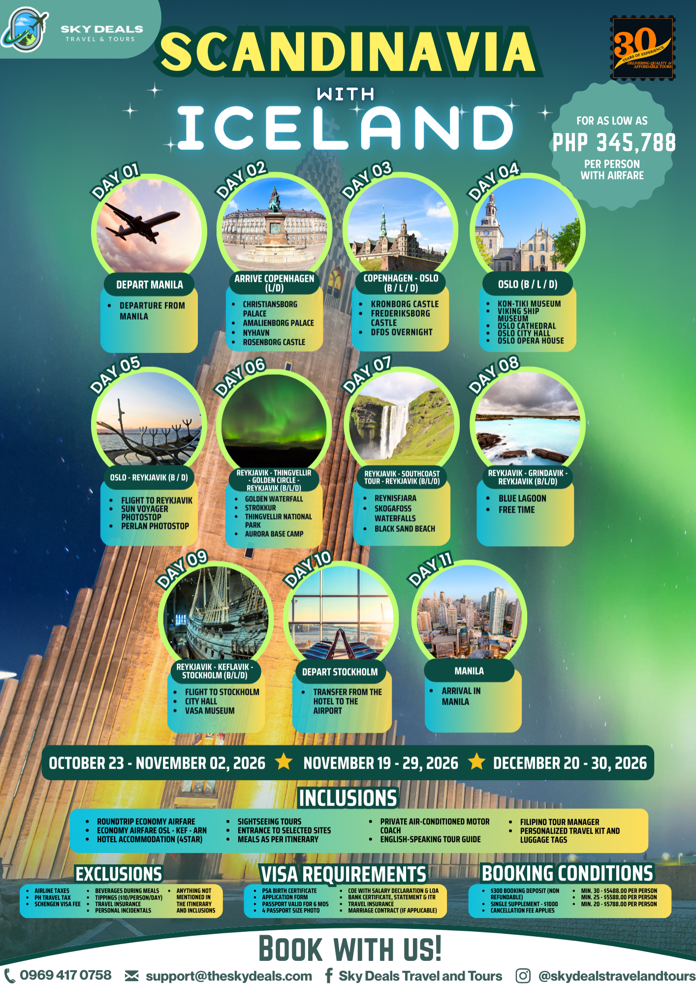 11 Days 10 Nights Scandivania with Iceland | OCTOBER to DECEMBER 2026
