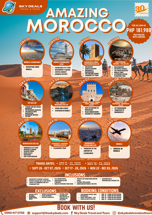 12 Days 11 Nights Amazing Morocco Tour | SEPTEMBER to NOVEMBER 2026
