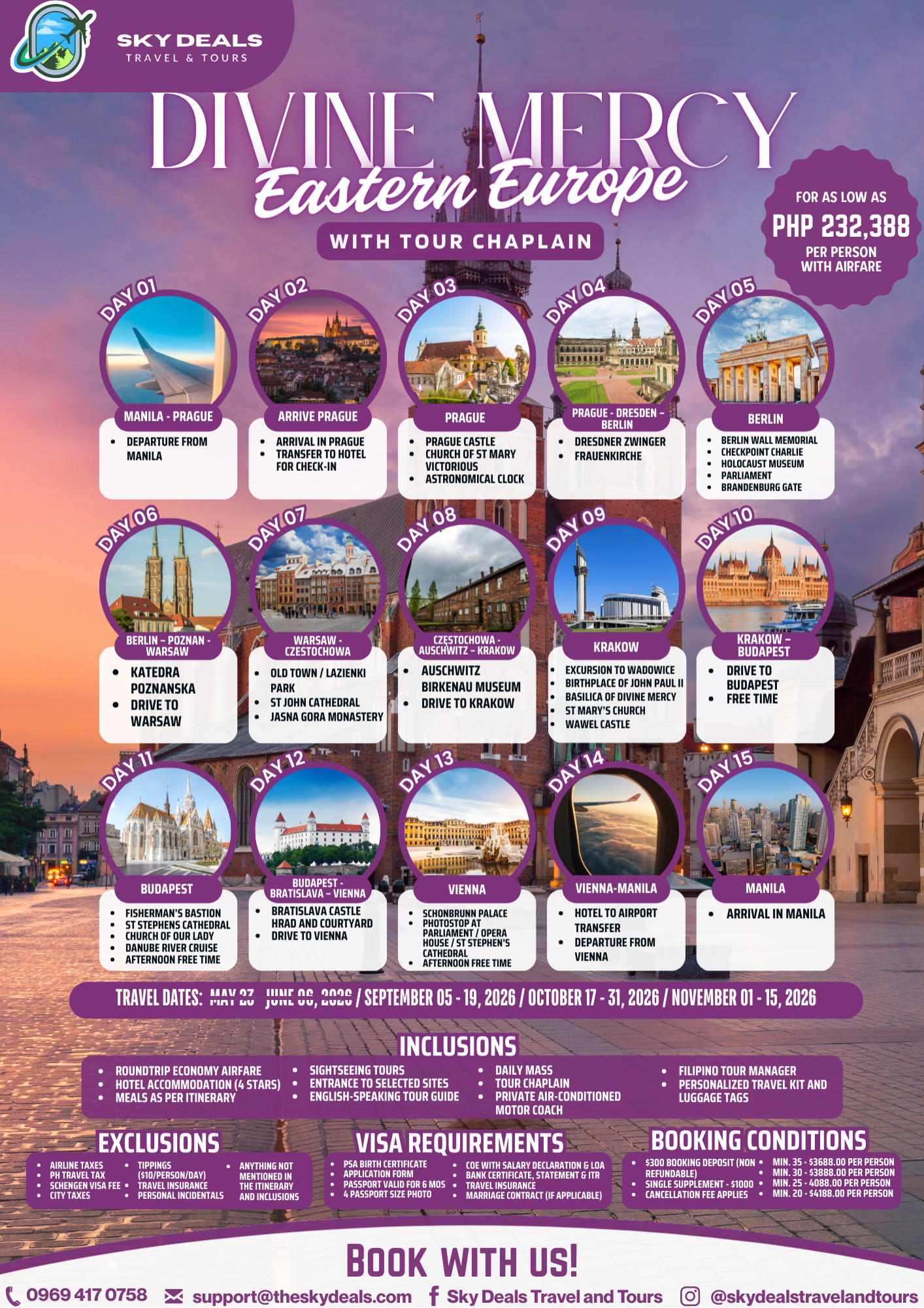 15 Days 14 Nights Divine Mercy Eastern Europe Tour | SEPTEMBER to NOVEMBER 2026