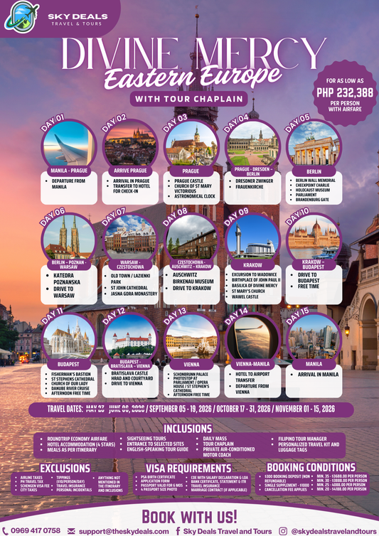 15 Days 14 Nights Divine Mercy Eastern Europe Tour | SEPTEMBER to NOVEMBER 2026