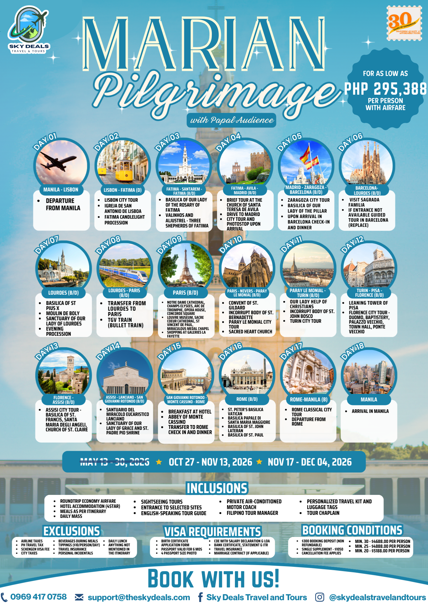 18 Days 17 Nights Marian Pilgrimage | OCTOBER to DECEMBER 2026