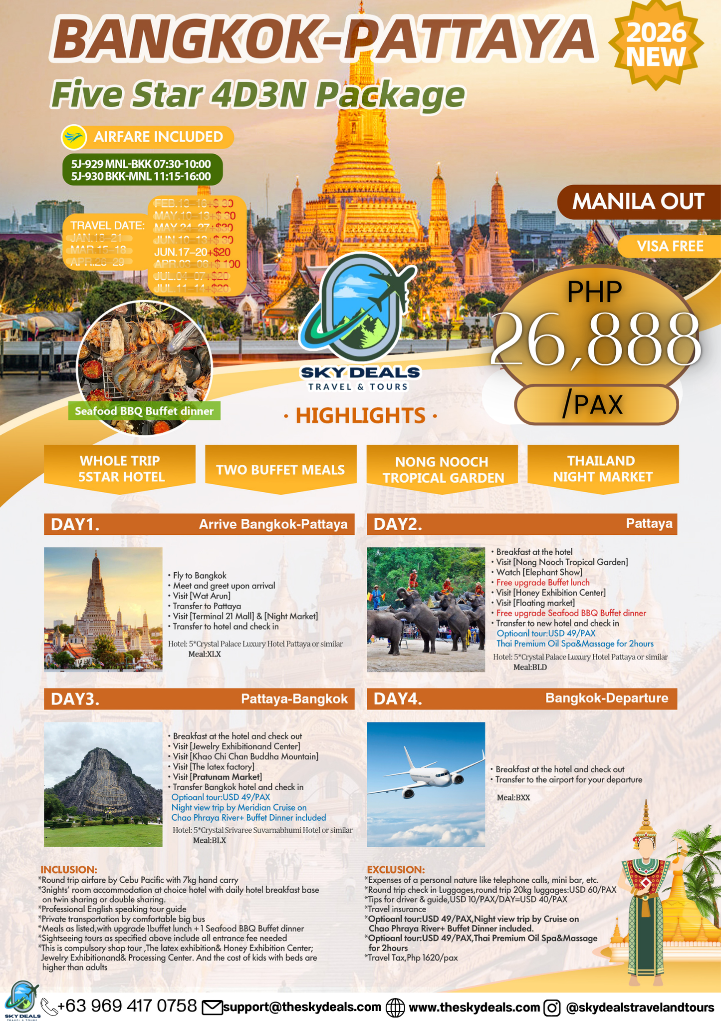 4 Days 3 Nights Bangkok-Pattaya | JUNE 2026