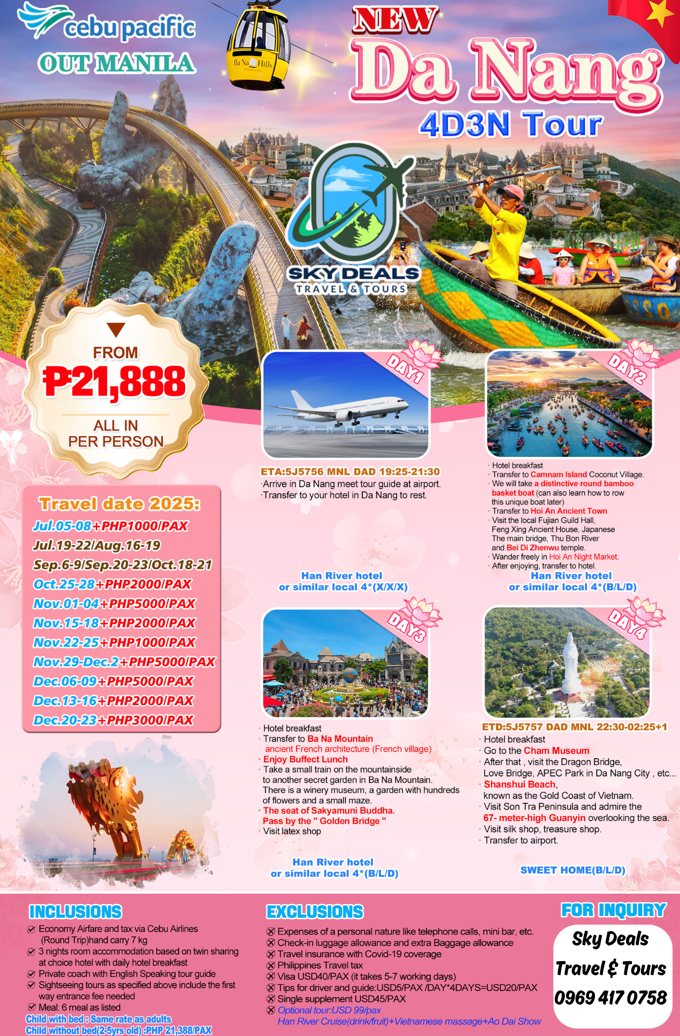 4 Days 3 Nights Da Nang Tour Jul-Dec 2025