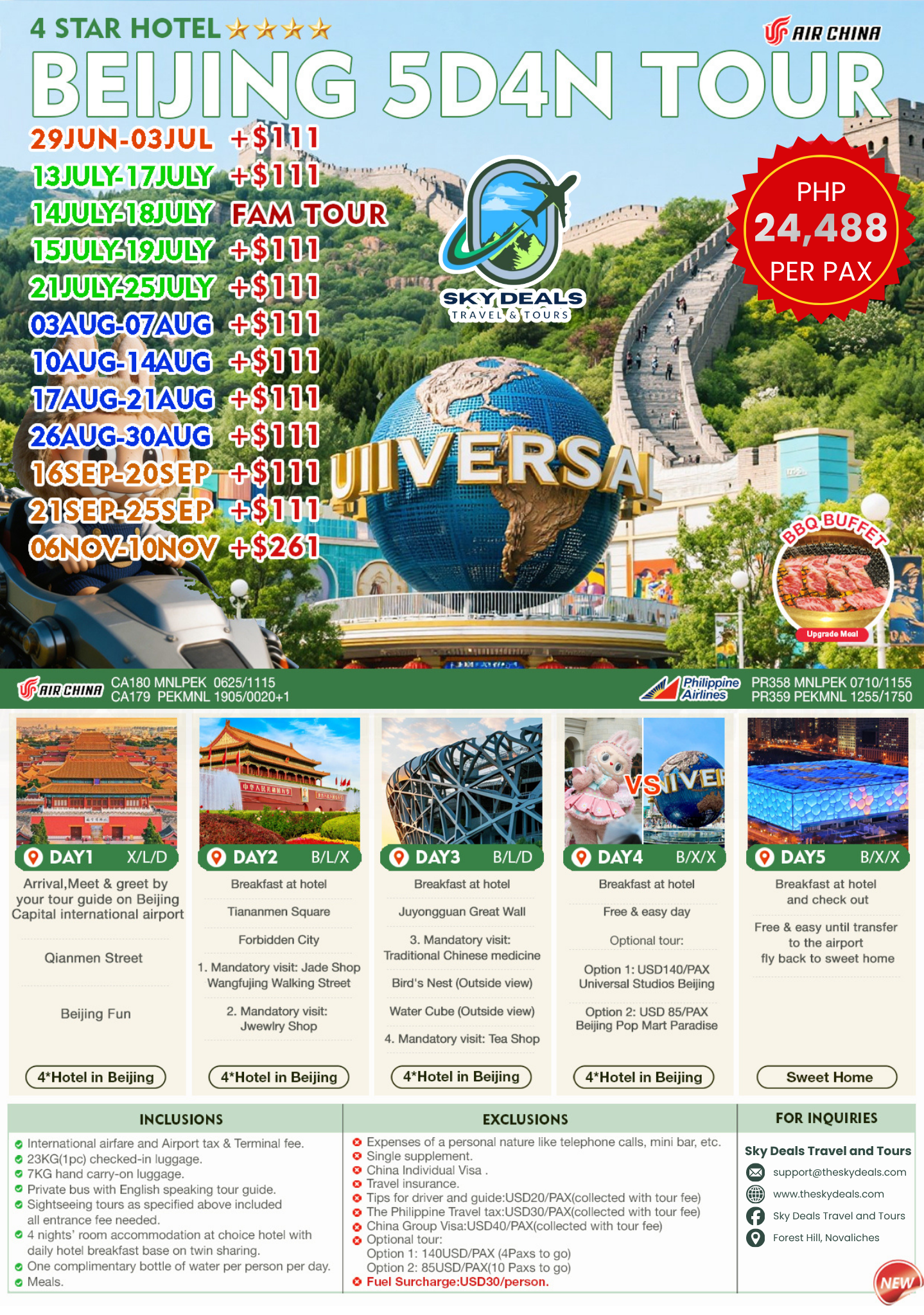 5 Days 4 Nights Beijing Tour | JUNE to NOVEMBER 2026