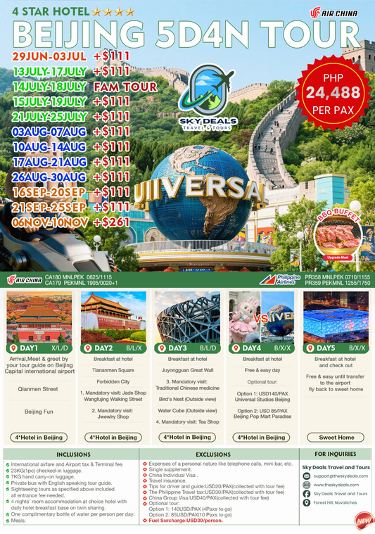 5 Days 4 Nights Beijing Tour | JUNE to NOVEMBER 2026