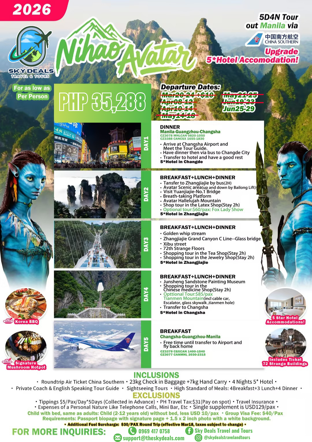 5 Days 4 Nights Nihao Avatar | JUNE 2026