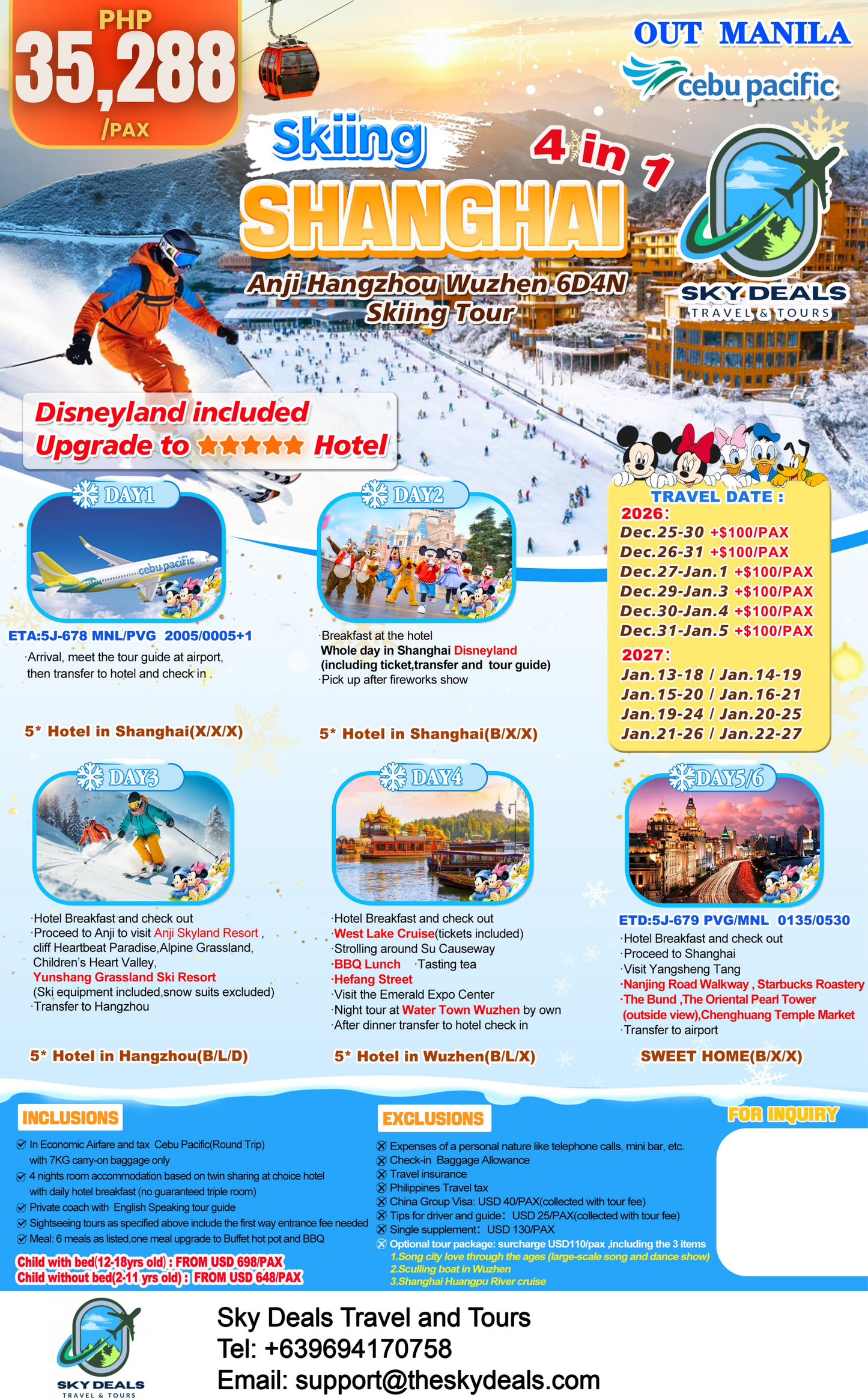 6 Days 4 Nights Shanghai Winter Adventure Tour | 4-IN-1 | DECEMBER 2026 to JANUARY 2027