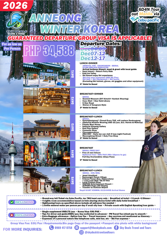 6 Days 4 Nights Winter in Korea | Out Manila | DECEMBER 2026