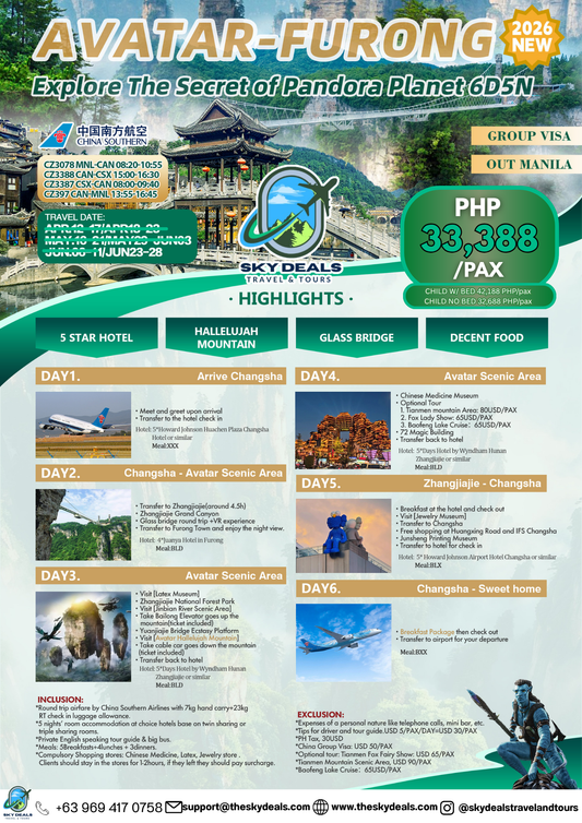6 Days 5 Nights AVATAR-FURONG | Explore the Secret of Pandora Planet | JUNE 2026