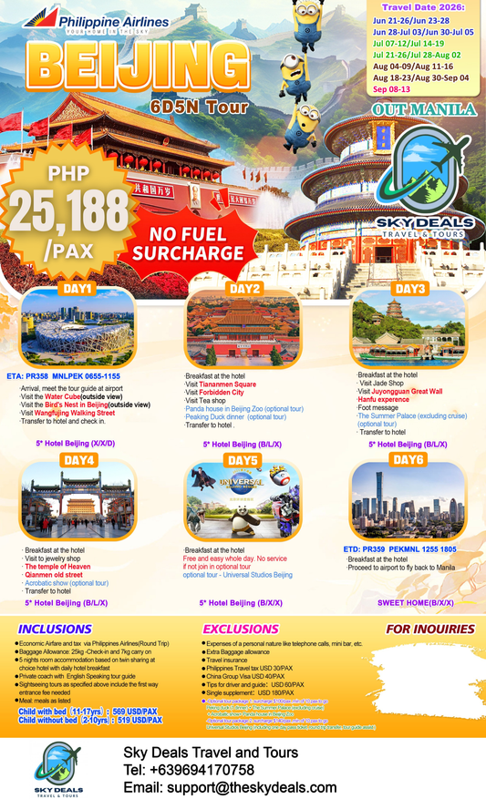 6 Days 5 Nights Beijing Tour | JUNE to SEPTEMBER 2026