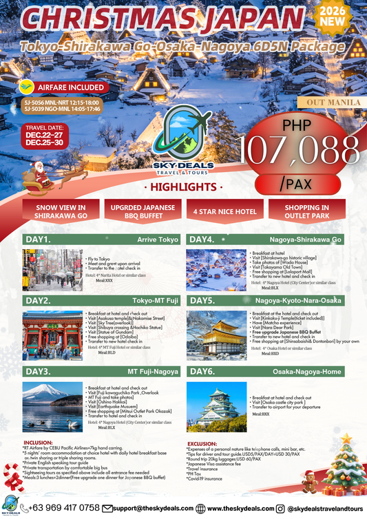 6 Days 5 Nights Christmas in Japan | DECEMBER 2026