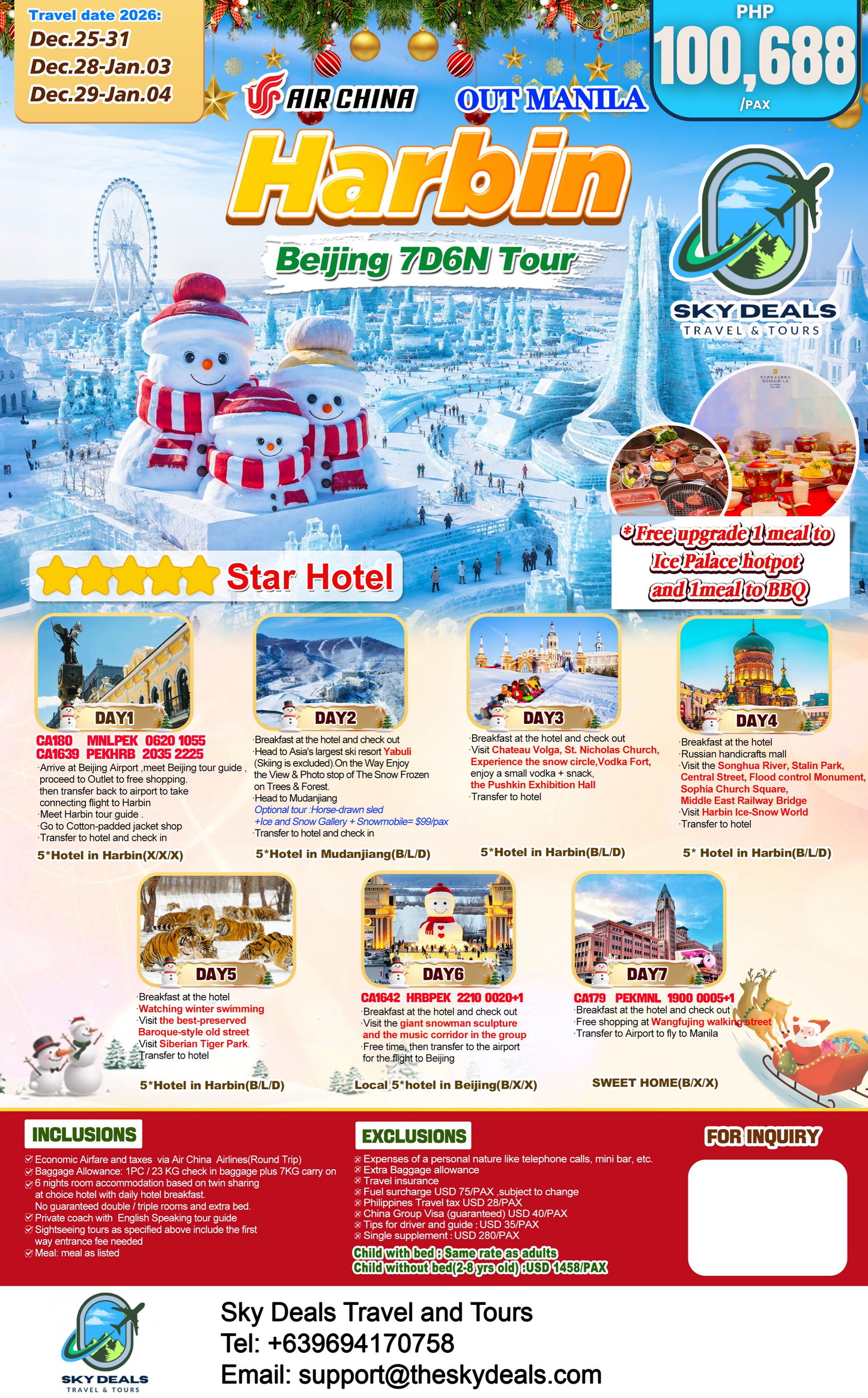 7 Days 6 Nights Harbin - Beijing | DECEMBER 2026