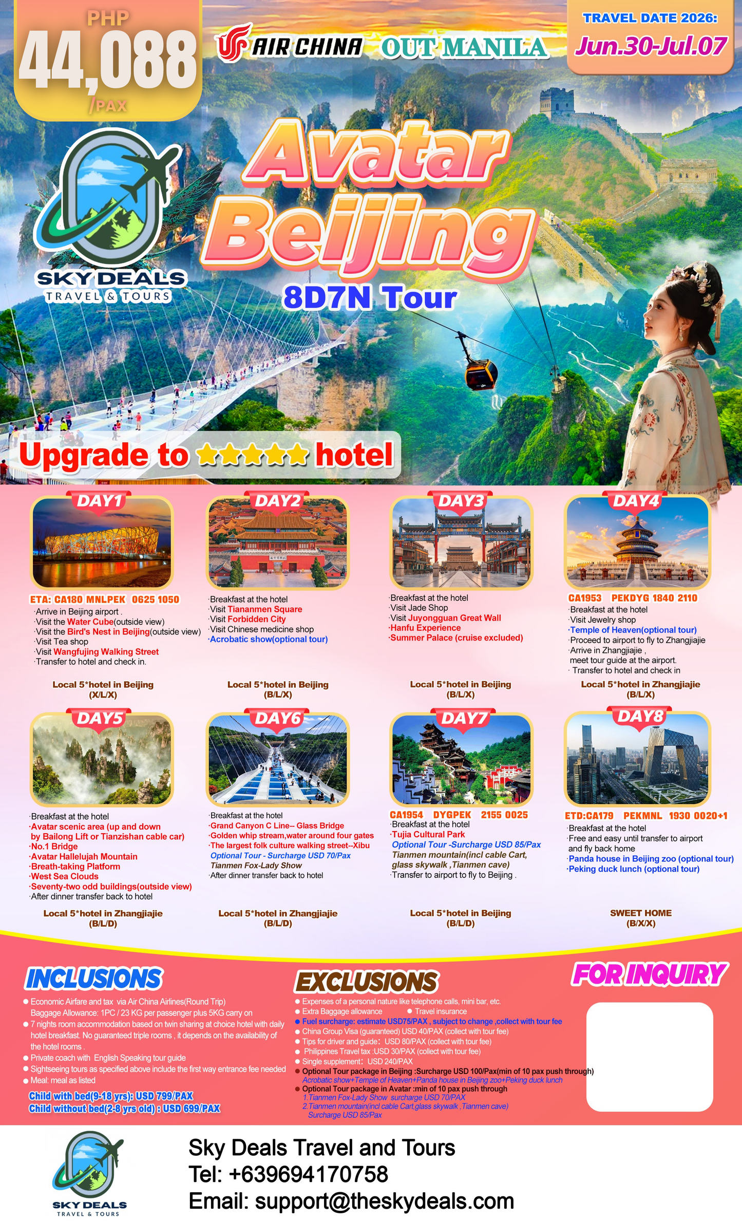 8 Days 7 Nights Avatar Beijing Tour | JUNE 2026