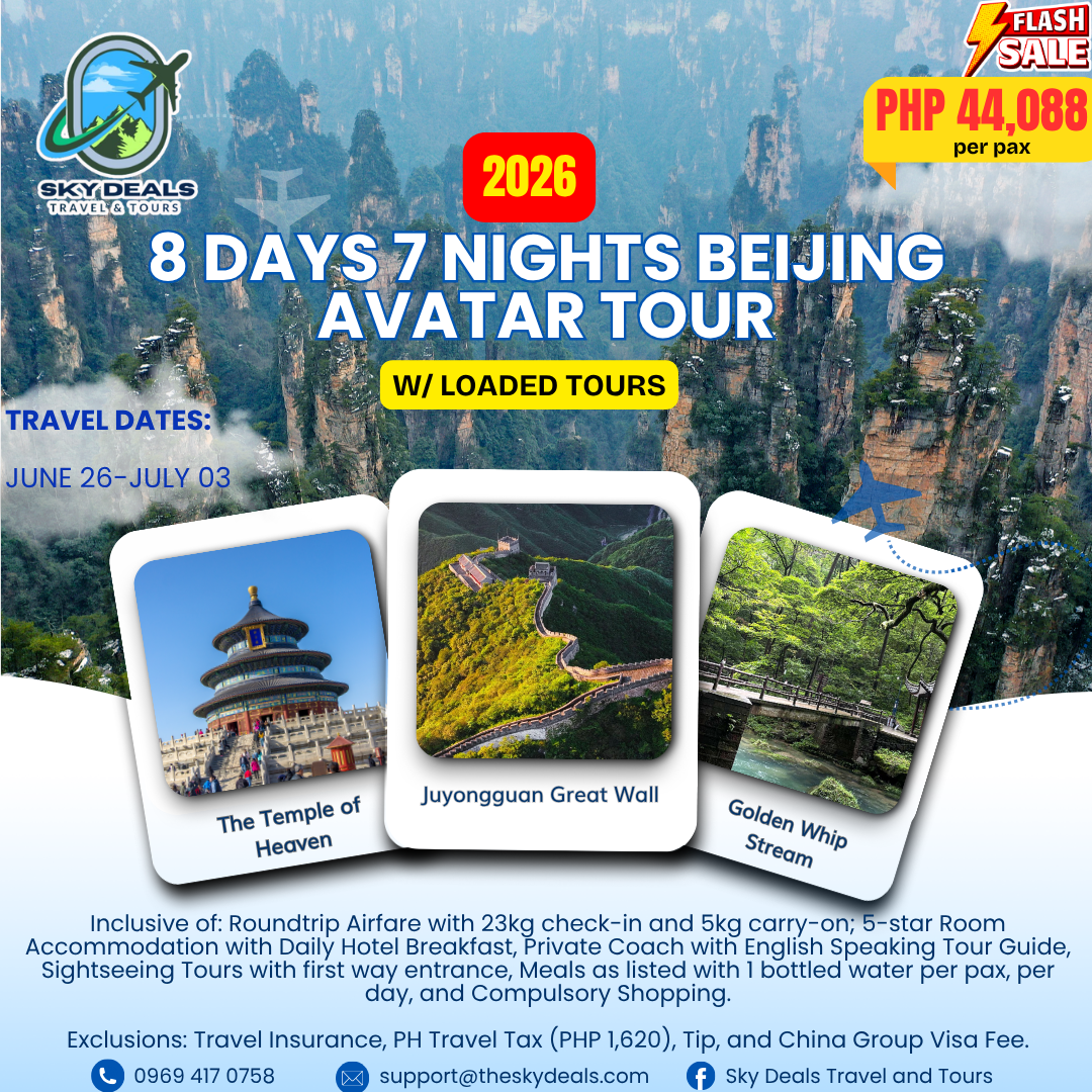 8 DAYS 7 NIGHTS BEIJING AVATAR ADVENTURE | JUNE TO JULY 2026