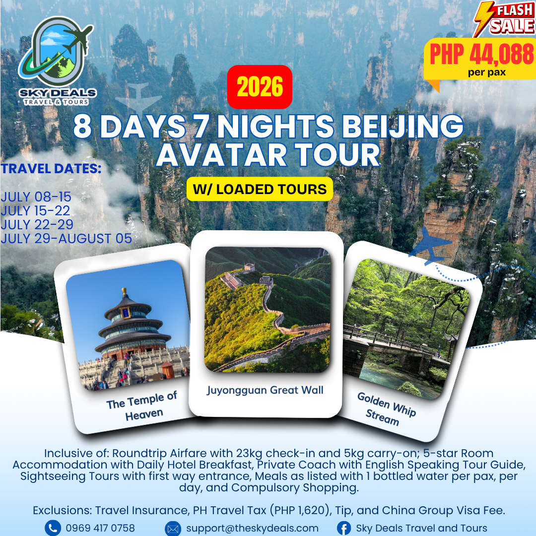 8 DAYS 7 NIGHTS BEIJING AVATAR ADVENTURE | JULY TO AUGUST 2026