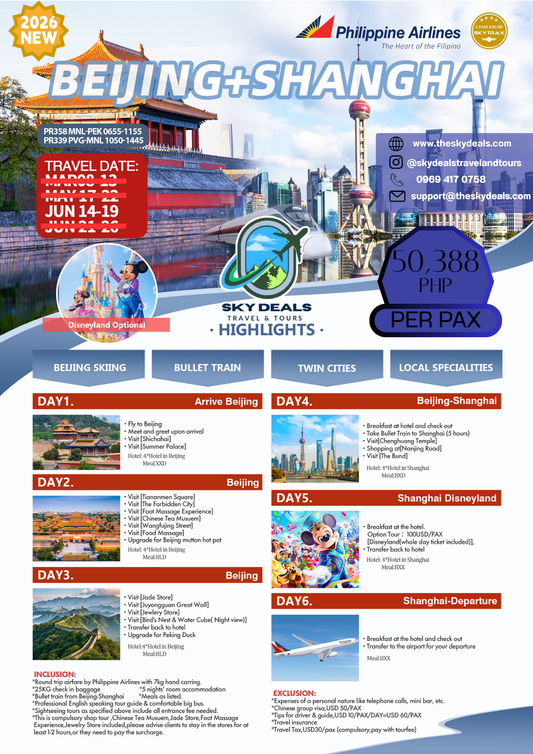 6 Days 5 Nights BEIJING + SHANGHAI JUNE 2026