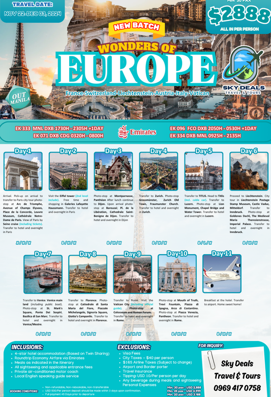 11 Days Wonders of Europe