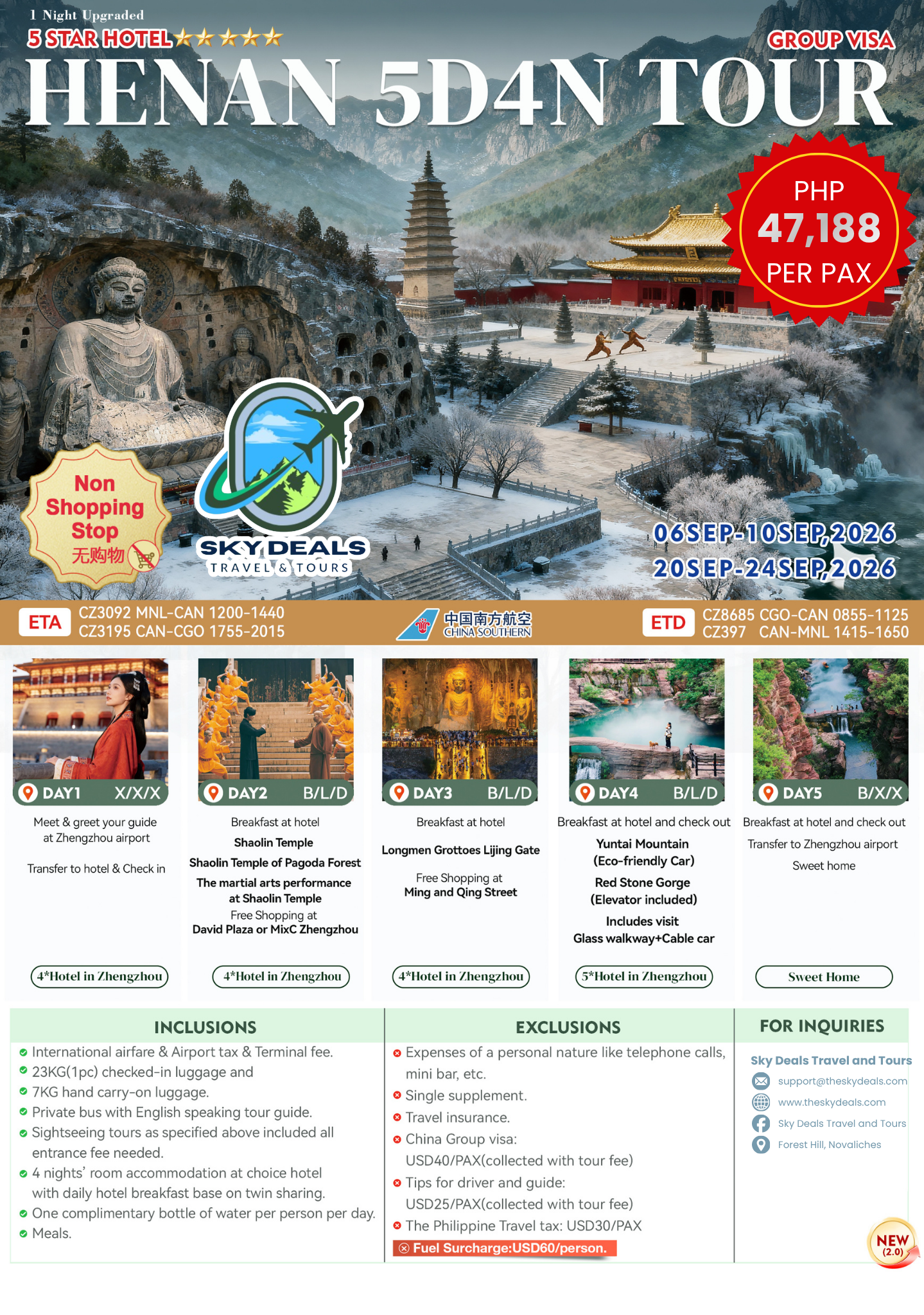 5 DAYS 4 NIGHTS HENAN TOUR | SEPTEMBER 2026