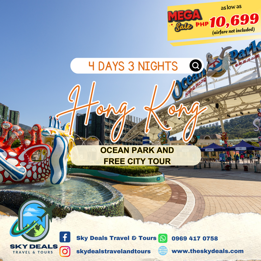 HONG KONG 4Days 3Nights OCEAN PARK Package with FREE CITY TOUR (BUDGET HOTEL)