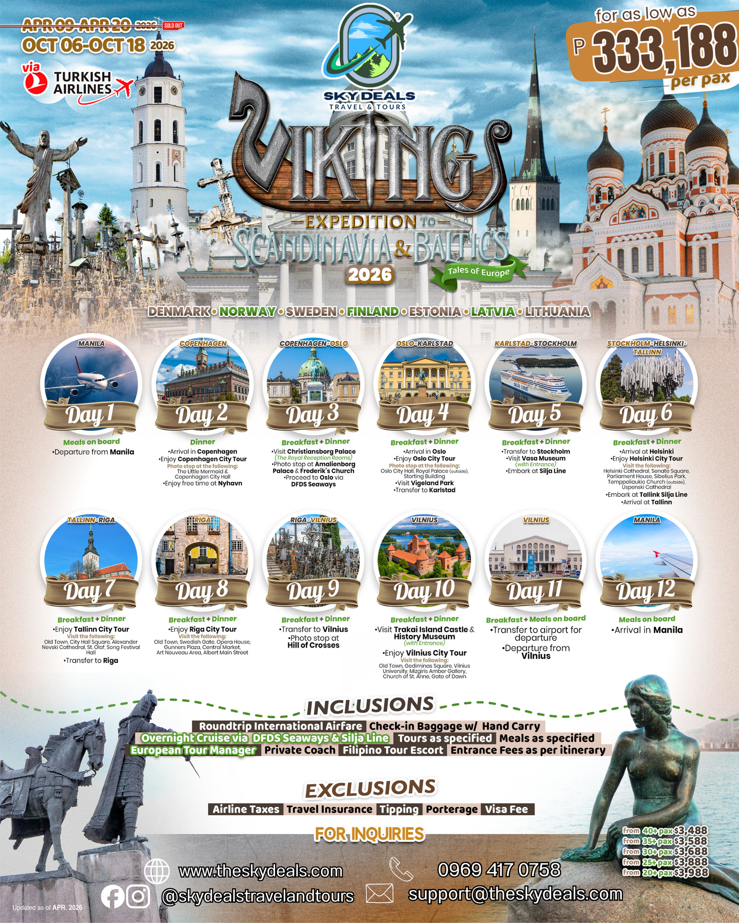 12 Days 11 Nights Tales of Europe |  VIKINGS – EXPEDITION TO SCANDINAVIA & BALTICS | OCTOBER 2026