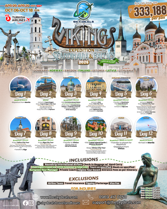 12 Days 11 Nights Tales of Europe |  VIKINGS – EXPEDITION TO SCANDINAVIA & BALTICS | OCTOBER 2026