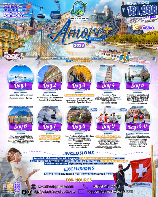 11 Days 10 Nights Amore Tales of Europe | OCTOBER to NOVEMBER 2026