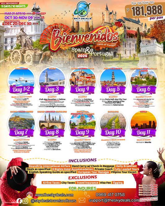 11 Days 10 Nights Tales of Europe | Spain & Portugal Tour|  OCTOBER to DECEMBER 2026