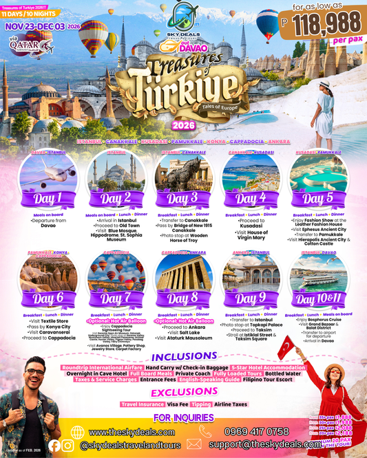 11 Days 10 Nights Tales of Europe | Treasures of Türkiye | NOVEMBER 2026
