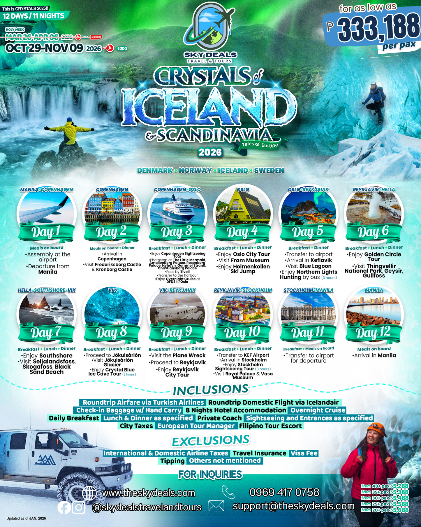 12 Days 11 Nights Tales of Europe |  CRYSTALS OF ICELAND & SCANDINAVIA | OCTOBER 2026