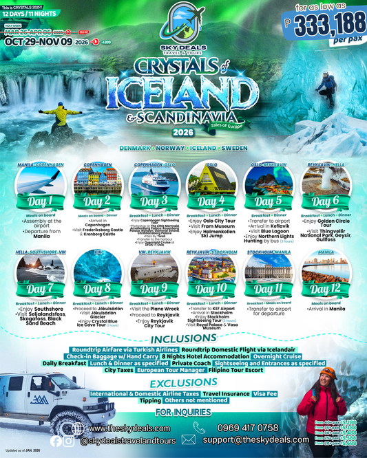 12 Days 11 Nights Tales of Europe |  CRYSTALS OF ICELAND & SCANDINAVIA | OCTOBER 2026