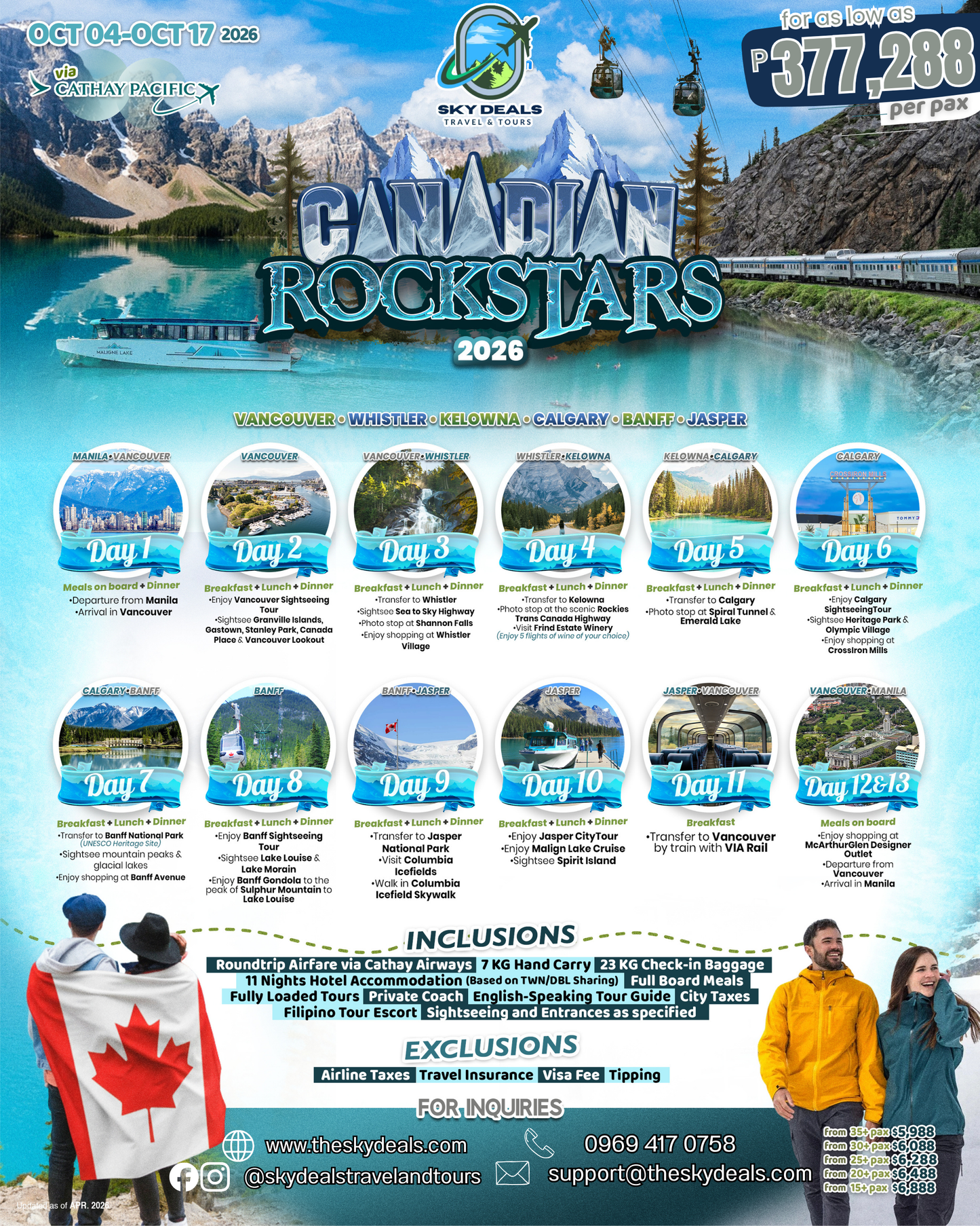 13 Days 12 Nights Best of Canada Adventure | OCTOBER 2026