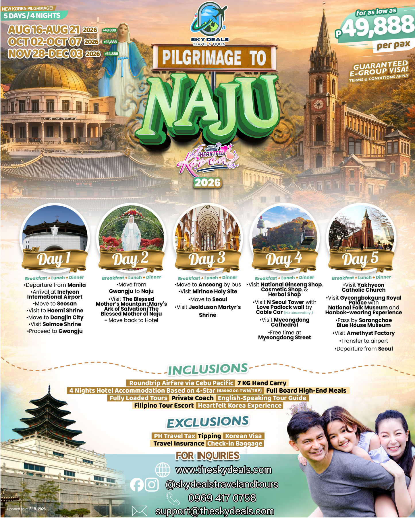 6 Days 5 Nights PILGRIMAGE TO NAJU TOUR | AUGUST to NOVEMBER 2026