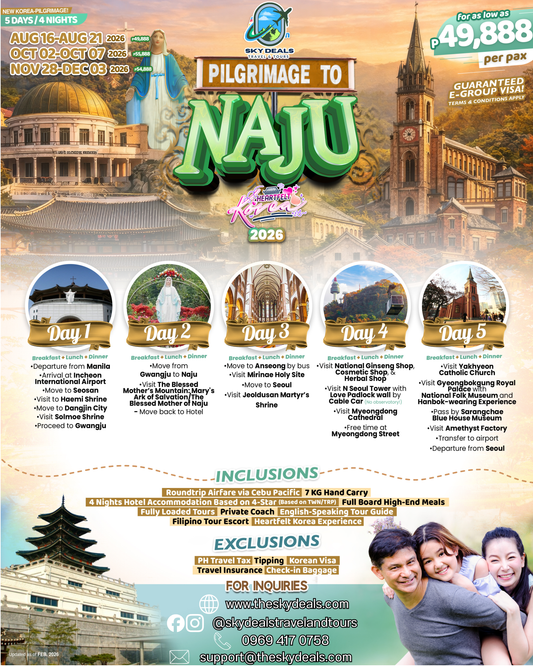6 Days 5 Nights PILGRIMAGE TO NAJU TOUR | AUGUST to NOVEMBER 2026