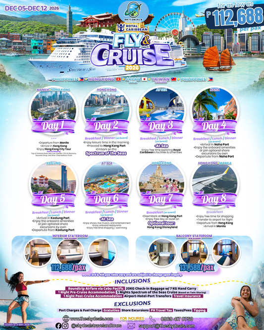 8 Days 7 NIghts  FLY & CRUISE with ROYAL CARIBBEAN | DECEMBER 2026