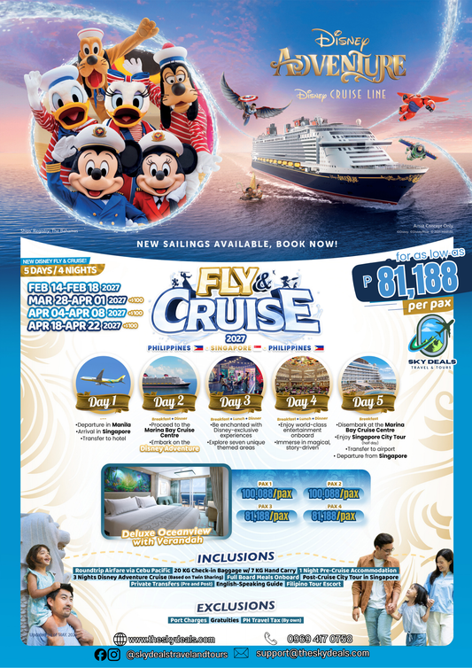 5 Days 4 Nights Disney Fly & Cruise | FEBRUARY to APRIL 2027