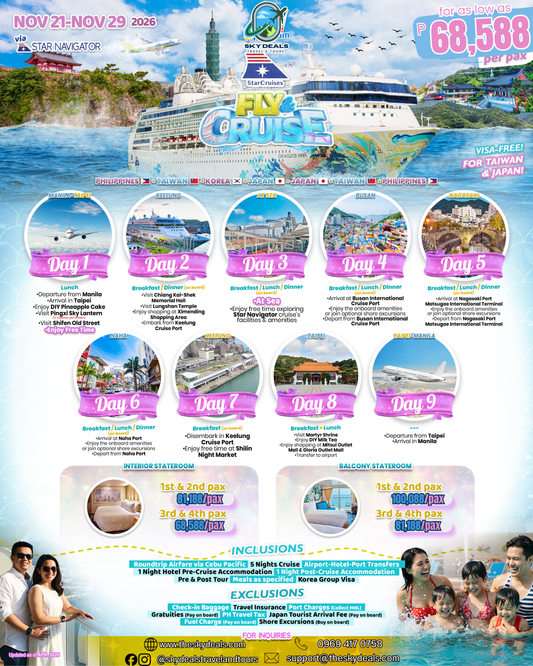 9 Days 8 Nights Fly & Cruise Asia Adventure | NOVEMBER 2026